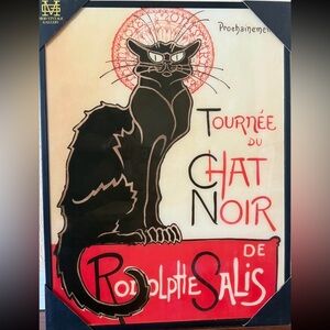 Tournee du Chat Noir Black Cat French Cabaret Ad Vintage Poster Framed Print